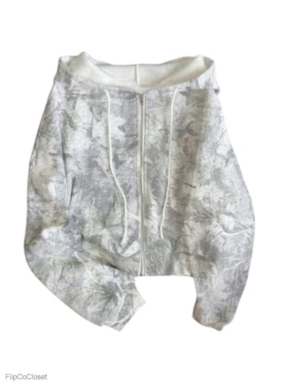 Oversized Zip Up Camo Hoodie Sweatshirt Fleece Lined Pockets